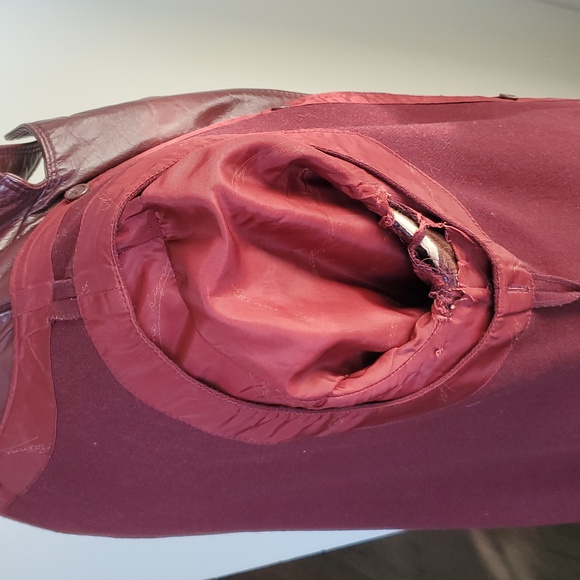 Etienne Aigner Vintage Leather Trench Coat In Burgandy/Oxblood [modern] Sz 8 - Picture 12 of 12